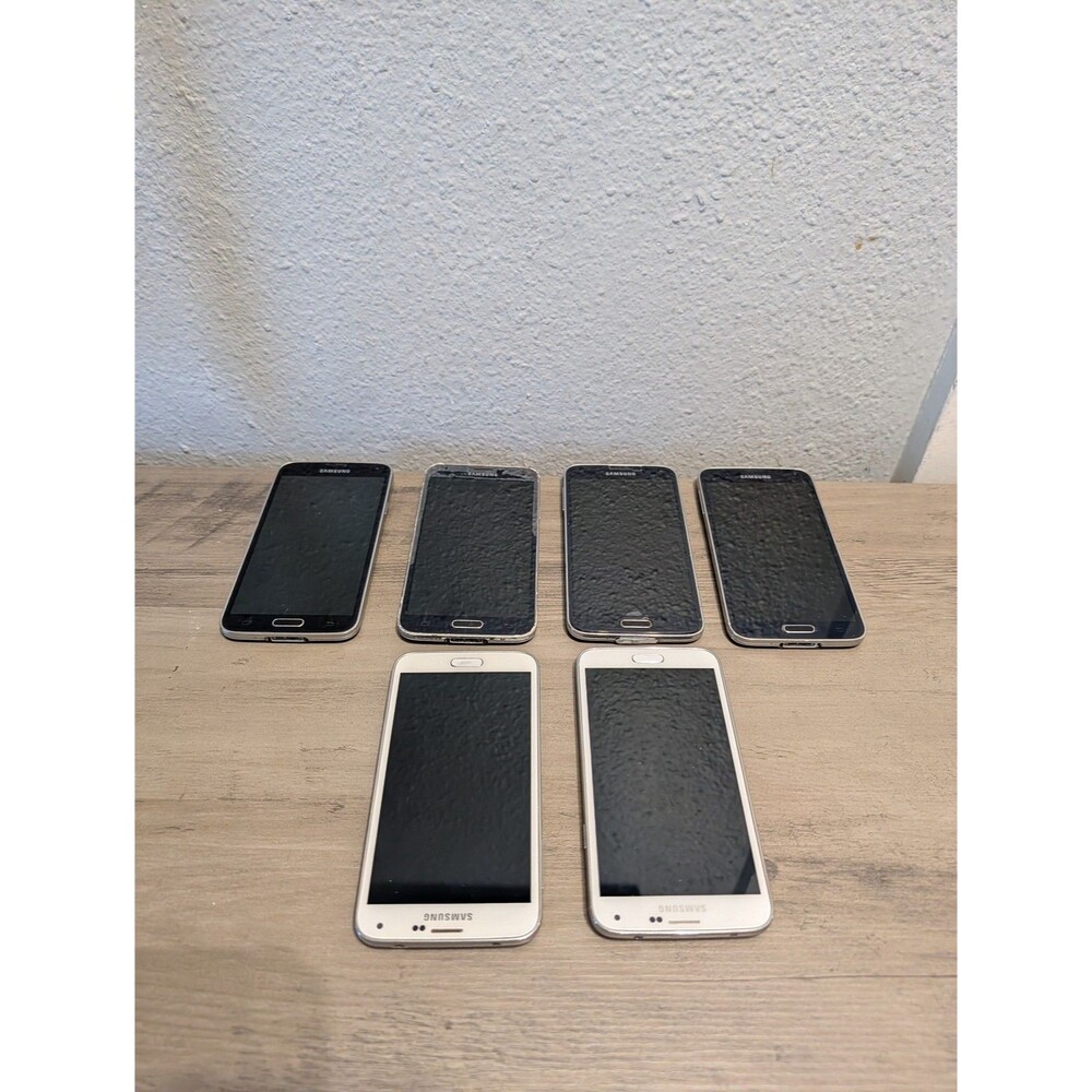 Samsung Galaxy S5 Smartphone Lot of 6 Untested Parts Repair Black White
